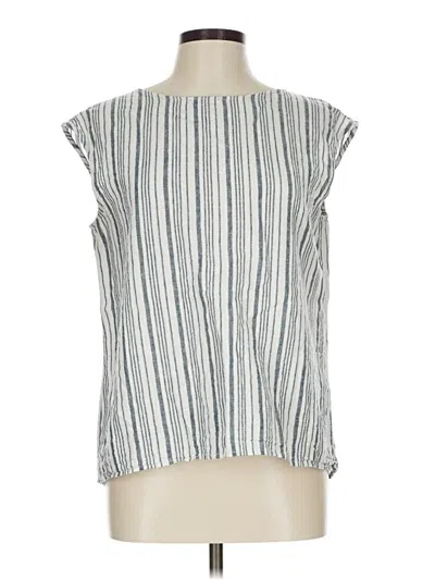 Pre-owned Max Studio Sleeveless Blouse In White