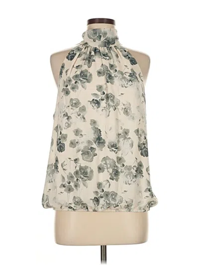 Pre-owned Max Studio Sleeveless Blouse In White