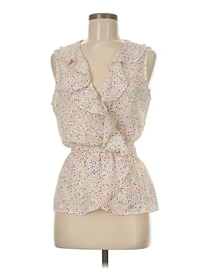 Pre-owned Max Studio Sleeveless Blouse In White