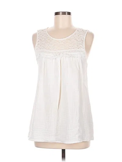 Pre-owned Max Studio Sleeveless Blouse In White