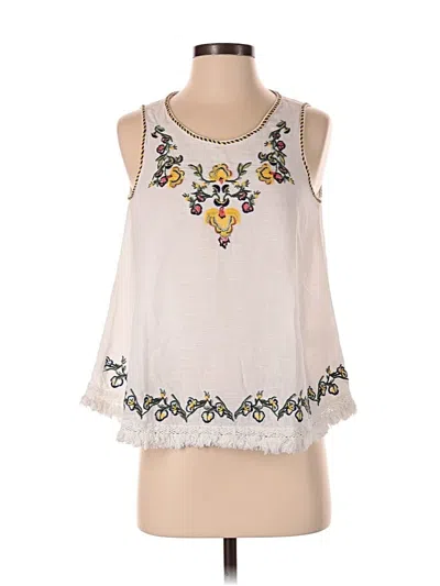 Pre-owned Max Studio Sleeveless Blouse In White