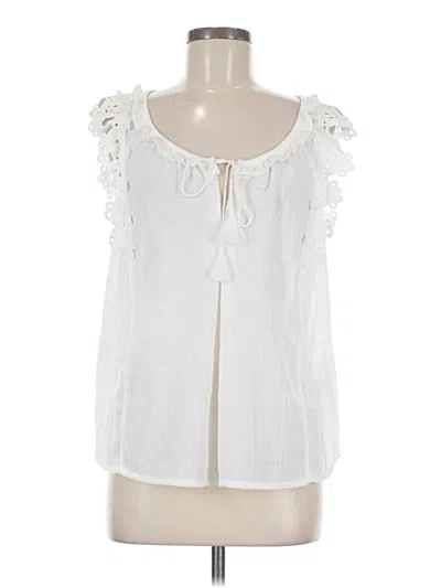 Pre-owned Max Studio Sleeveless Blouse In White
