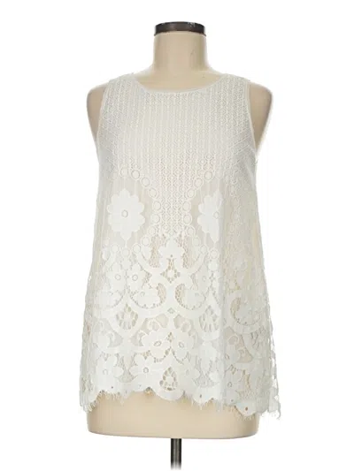 Pre-owned Max Studio Sleeveless Blouse In White
