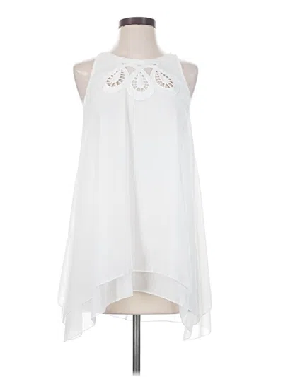 Pre-owned Max Studio Sleeveless Blouse In White