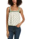 Max Studio Sleeveless Bubble Hem Linen-blend Top In Green