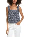 Max Studio Sleeveless Bubble Hem Top In Blue