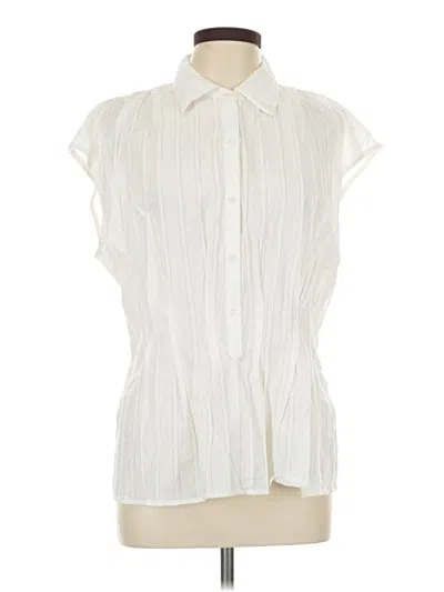Pre-owned Max Studio Sleeveless Button Down Shirt In Ivory