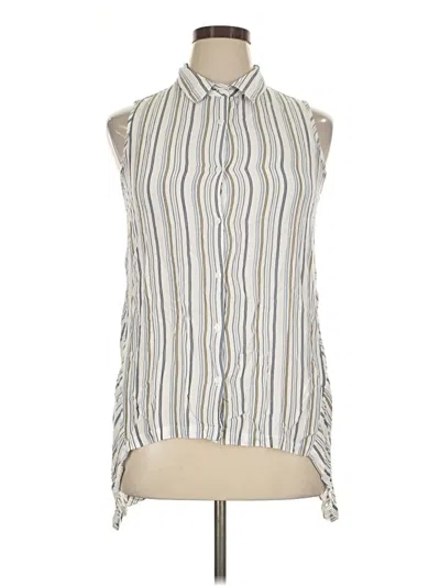 Pre-owned Max Studio Sleeveless Button Down Shirt In Ivory
