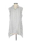 Max Studio Sleeveless Button Down Shirt In White