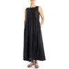 Max Studio Sleeveless Button Front Maxi Dress In Black