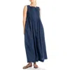 Max Studio Sleeveless Button Front Maxi Dress In Blue