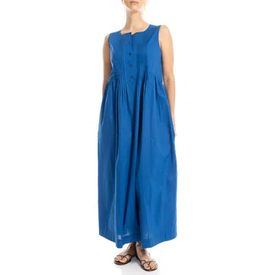 Max Studio Sleeveless Button Front Maxi Dress In Blue