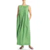 Max Studio Sleeveless Button Front Maxi Dress In Green