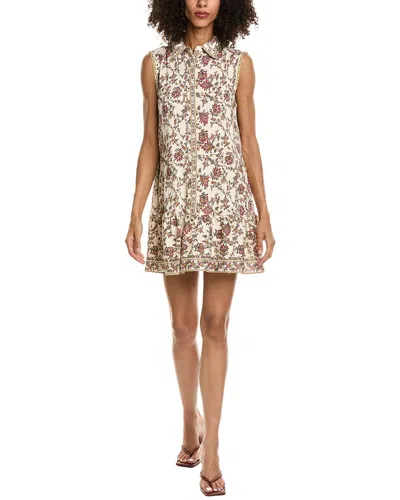 MAX STUDIO SLEEVELESS BUTTON FRONT MINI SHIRTDRESS