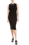 Max Studio Midi Sweater Dress In Black/white