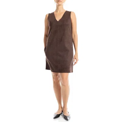 Max Studio Sleeveless Faux Suede Dress In Multi