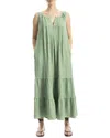 MAX STUDIO SLEEVELESS MAXI TIERED TANK DRESS