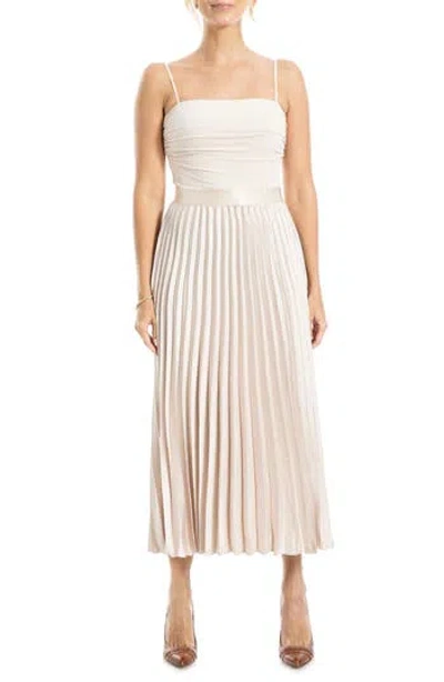 Max Studio Sleeveless Midi Dress In Champagne