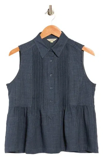 Max Studio Sleeveless Peplum Top In Blue