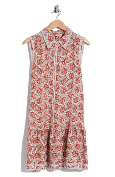 Max Studio Sleeveless Ruffle Hem Shirtdress In Multi