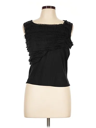 Pre-owned Max Studio Sleeveless Silk Top Black Strapless Neckline Tops