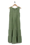 Max Studio Sleeveless Split Maxi Dress In Grass
