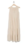 Max Studio Sleeveless Split Maxi Dress In Heather Oatmeal