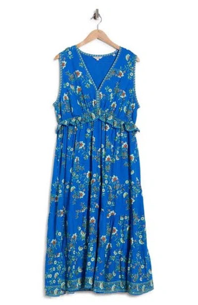 Max Studio Sleeveless Surplice Maxi Dress In Blue