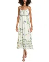 Max Studio Sleeveless Tie Front Midi Dress In White