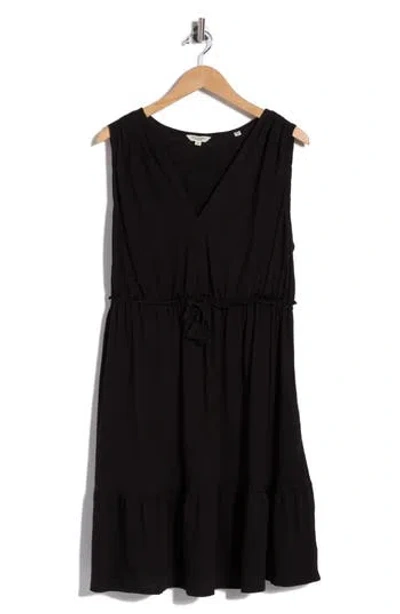 Max Studio Sleeveless Tiered Dress In Black