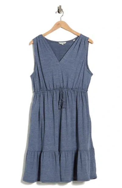 Max Studio Sleeveless Tiered Dress In Blue