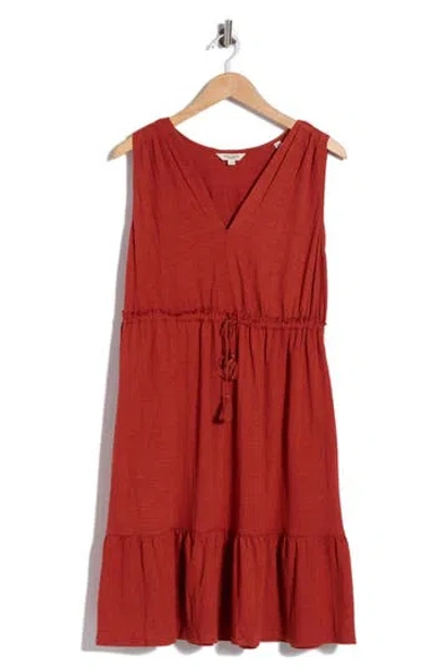 Max Studio Sleeveless Tiered Dress In Red