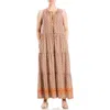 Max Studio Sleeveless Tiered Maxi Dress In Blsh Tssd Flrl Snwdrp