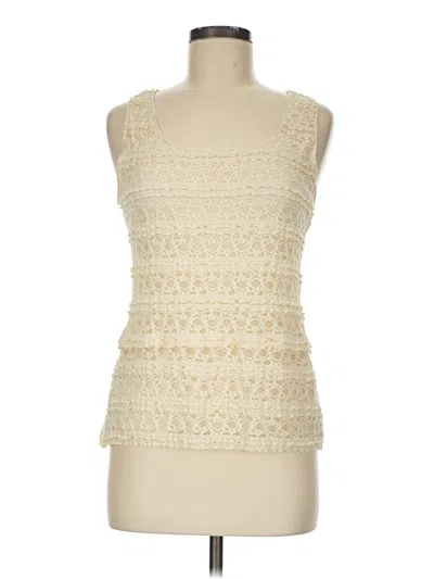 Pre-owned Max Studio Sleeveless Top Ivory Scoop Neck Tops