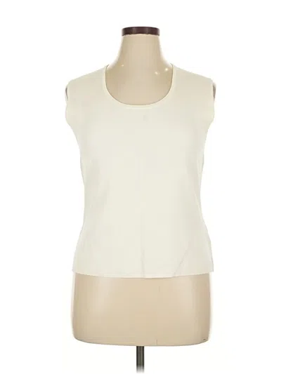 Pre-owned Max Studio Sleeveless Top Ivory Scoop Neck Tops In White