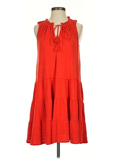 Pre-owned Max Studio Sleeveless Top Red Halter Neckline Tops