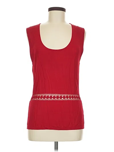 Pre-owned Max Studio Sleeveless Top Red Scoop Neck Tops