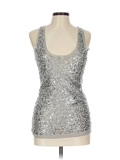 Pre-owned Max Studio Sleeveless Top Silver Halter Neckline Tops