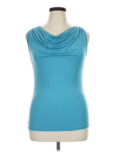 Pre-owned Max Studio Sleeveless Top Teal Cowl Neck Tops In Blue