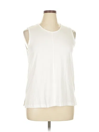 Pre-owned Max Studio Sleeveless Top White Keyhole Neckline Tops