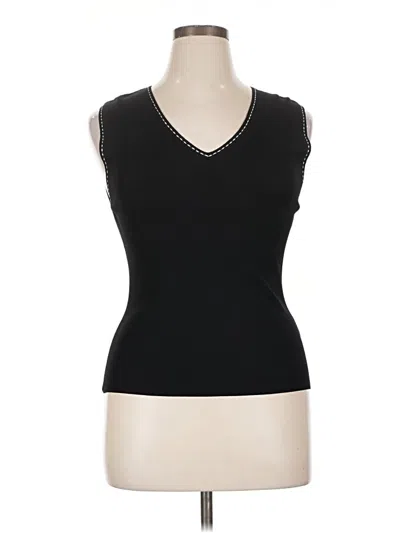 Pre-owned Max Studio Sleeveless T-shirt In Black