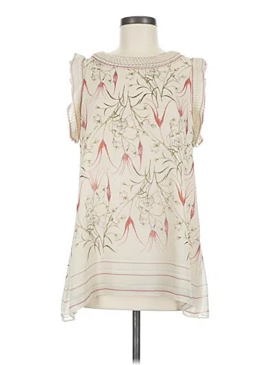 Pre-owned Max Studio Sleeveless T-shirt In Ivory