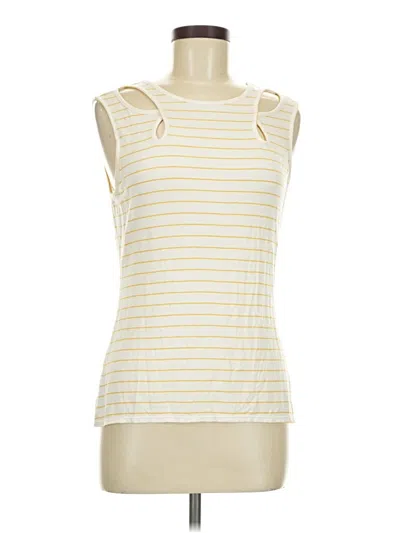 Pre-owned Max Studio Sleeveless T-shirt In Ivory
