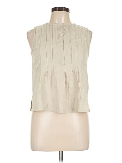 Pre-owned Max Studio Sleeveless T-shirt In Ivory