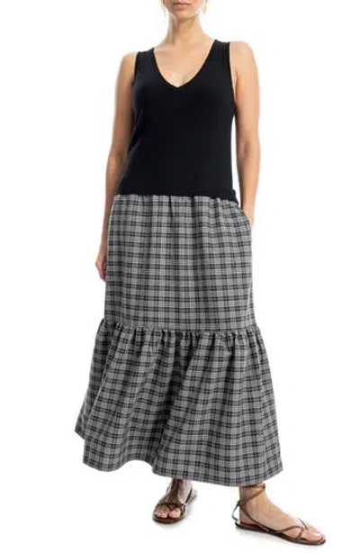 Max Studio Sleeveless Twofer Sweater Dress In Black