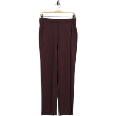 Max Studio Slim Fit Straight Leg Pants In Brown