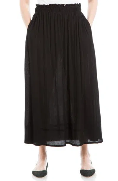 Max Studio Smock Waist Gauze Skirt In Black