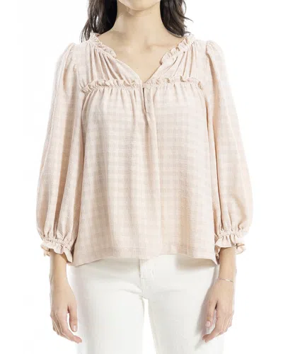 Max Studio Smocked Balloon Sleeve Top In Brown