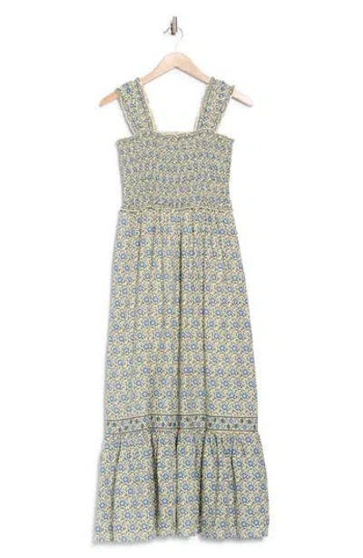 Max Studio Smocked Bodice Maxi Dress In Multi