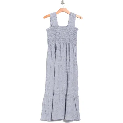 Max Studio Smocked Bodice Tiered Sundress In Blue
